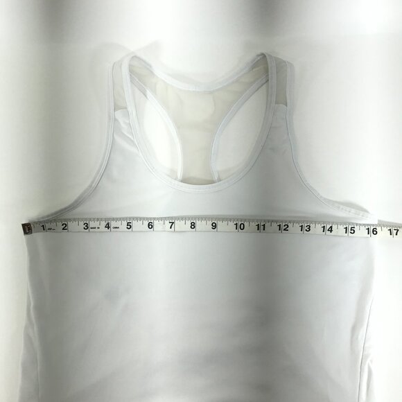 Athleta Mesh Chi Tank Top Women's Small Bright White Racerback Activewear Summer - Picture 5 of 10